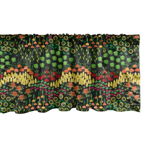 Ambesonne Vegetables Window Valance, Agriculture Pattern, 54" X 18", Multicolor