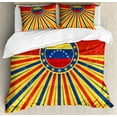 thumbnail image 1 of Ambesonne Venezuela Duvet Cover Set, Vintage Old Poster Design, 2-Calking, Vermilion Dark Lavender, 1 of 7
