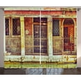 thumbnail image 1 of Ambesonne Venice Curtains 2 Panel Set, Aged Italian Building, 108" x 84", Orange Brown Green, 1 of 3