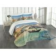 thumbnail image 1 of Ambesonne Venice Quilted Bedspread Set 3 Pcs, Sunny Day in City Travel, Queen Size, Multicolor, 1 of 5