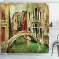 thumbnail image 1 of Ambesonne Venice Shower Curtain, Historic Landscape Art, 69"Wx75"L, Green Red Pale Brown, 1 of 3