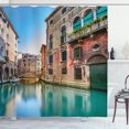 thumbnail image 1 of Ambesonne Venice Shower Curtain, Italy City Water Canal, 69"Wx70"L, Teal Grey Red, 1 of 4