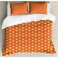 thumbnail image 1 of Ambesonne Vibrant Duvet Cover Sets, Colorful Squarcles, 2-Queen, Dark Coral Mustard, 1 of 3