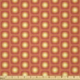 thumbnail image 1 of Ambesonne Vibrant Fabric by the Yard Microfiber, Colorful Squarcles, 5 Yards, Dark Coral Mustard, 1 of 2
