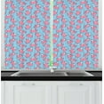 thumbnail image 1 of Ambesonne Vibrant Kitchen Curtains, Cartoon Piglets Wings, 55"x45", Pale Pink Pale Blue, 1 of 1