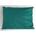 thumbnail image 1 of Ambesonne Vibrant Pillow Sham, Peacock Feather Abstract, 36" X 20", Quartz Dark Seafoam, 1 of 2