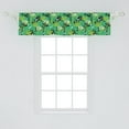 thumbnail image 1 of Ambesonne Vibrant Window Valance, Repetitive Vivid Nature Tones Botanical Strelitzia Floral Illustration, Curtain Valance for Kitchen Bedroom Decor with Rod Pocket, 54" X 12", Lime Green Sea Green, 1 of 2