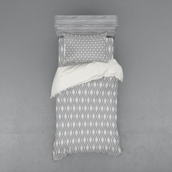 Ambesonne Victorian Bedding Set 3 Pcs, Dual Linked Bound, Twin, White