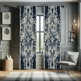 thumbnail image 1 of Ambesonne Victorian Curtains 2 Panel Set, Cold Lace Floral Leaves, Pair of - 28" x 95", Dark Violet Blue Coconut, 1 of 4