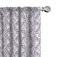 thumbnail image 1 of Ambesonne Victorian Curtains, Baroque Floral Swirls, Pair of 28"x84", Violet White, 1 of 5