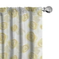 thumbnail image 1 of Ambesonne Victorian Curtains, Surreal Flower Drawings, Pair of 28"x63", Pastel Yellow and Mustard, 1 of 4