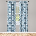 thumbnail image 1 of Ambesonne Victorian Curtains, Vintage Floral Ivy Swirls, Pair of 28"x63", Dark Turquoise, 1 of 2
