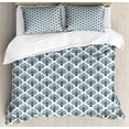 thumbnail image 1 of Ambesonne Victorian Duvet Cover Sets, Repetitive Art Damask, 2-King, Cadet Blue Night Blue, 1 of 7