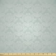 thumbnail image 1 of Ambesonne Victorian Fabric by the Yard Microfiber, Baroque Foliage Motifs, 2 Yards, Almond Green and White, 1 of 2