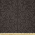 thumbnail image 1 of Ambesonne Victorian Fabric by the Yard Microfiber, Curlicue Antique Motif, 1 Yard, Dark Taupe Grey Taupe, 1 of 2