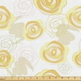 thumbnail image 1 of Ambesonne Victorian Fabric by the Yard Upholstery, Surreal Flower Drawings, 3 Yards, Pastel Yellow and Mustard, 1 of 5