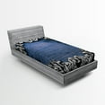 thumbnail image 1 of Ambesonne Victorian Fitted Sheet 2 Pcs Set, Gothic Iron Ornament, Twin XL, Dark Blue Grey, 1 of 3