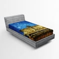 thumbnail image 1 of Ambesonne Victorian Fitted Sheet, Antique Sofa in Room, Twin Size, Brown Yellow Royal Blue, 1 of 2