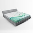 thumbnail image 1 of Ambesonne Victorian Fitted Sheet, Curvy Lines Wave Flowers, Queen Size, Pale Green Mint Green, 1 of 2