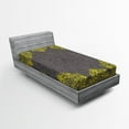 thumbnail image 1 of Ambesonne Victorian Fitted Sheet, Yellow Grey Florals, Twin Size, Grey Yellow, 1 of 2