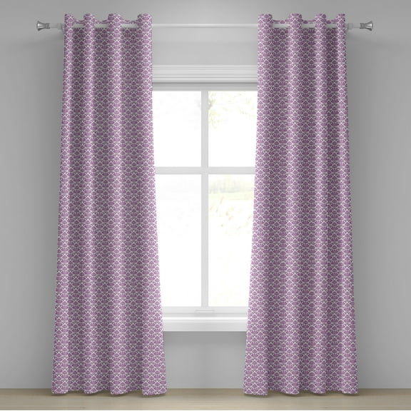 Ambesonne Victorian Grommet Curtain, Floral Lavender Bloom, 50" x 72", Fuchsia