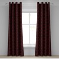 thumbnail image 1 of Ambesonne Victorian Grommet Curtain, Vintage Curlicue Forms, 50" x 84", Charcoal Grey and Ruby, 1 of 6