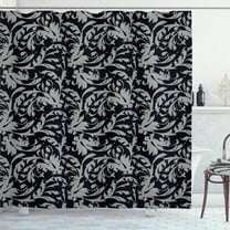 Ambesonne Victorian Shower Curtain, Bicolor Baroque Ornaments, 69"Wx84"L, Pale Grey and Black