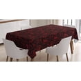 thumbnail image 1 of Ambesonne Victorian Tablecloth Rectangular Table Cover, Vintage Curlicue Forms, 52"x70", Charcoal Grey and Ruby, 1 of 4