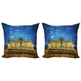 thumbnail image 1 of Ambesonne Victorian Throw Pillow Cover 2 Pack, Antique Sofa in Room, 18", Brown Yellow Royal Blue, 1 of 5