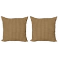 thumbnail image 1 of Ambesonne Victorian Throw Pillow Cover 2 Pack, Ornate Swirls Curves, 16", Brown Pale Yellow, 1 of 5