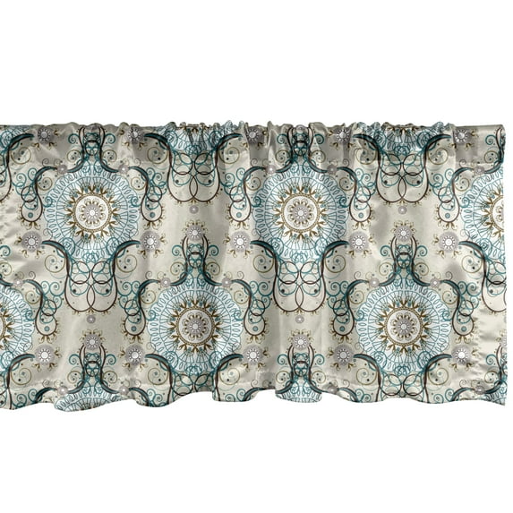Ambesonne Victorian Window Valance, Royal Rich Rococo, 54" X 18", Multicolor