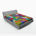 thumbnail image 1 of Ambesonne Video Games Fitted Sheet, Colorful Blocks Art, Queen Size, Multicolor, 1 of 2