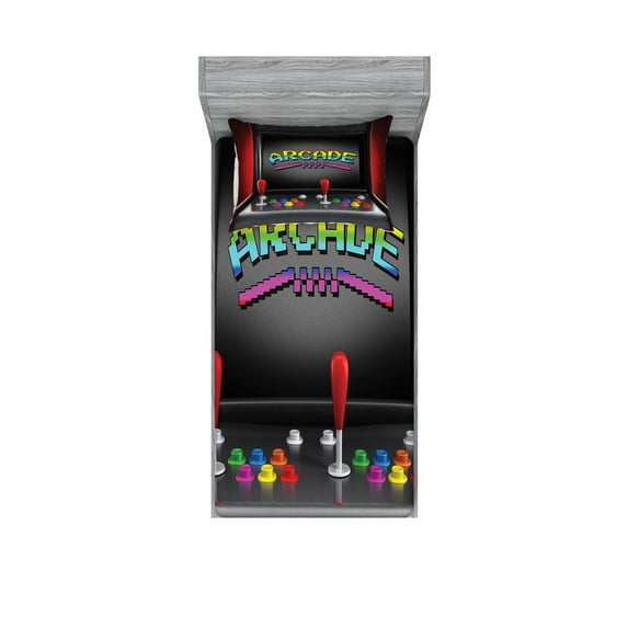 Ambesonne Video Games Fitted Sheet & Pillow Sham Set, Arcade Retro Fun, Twin, Multicolor