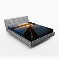 thumbnail image 1 of Ambesonne View Fitted Sheet, Lake in Poland Sunny Day, Queen Size, Blue Grey Yellow, 1 of 2