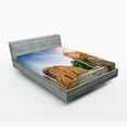 thumbnail image 1 of Ambesonne View Fitted Sheet, Monument Cliffs, Full Size, Grey Blue, 1 of 2