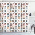 thumbnail image 1 of Ambesonne Viking Shower Curtain, Repetitive Nordic People, 69"Wx75"L, Slate Blue and Sand Brown, 1 of 4