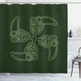 thumbnail image 1 of Ambesonne Viking Shower Curtain, Sun Symbol in Celtic Style, 69"Wx84"L, Emerald and Peacock Green, 1 of 4