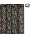thumbnail image 1 of Ambesonne Vine 4-Panel Curtains, Summer Leafy Stems Foliage, 56"x63", Charcoal Grey Vermilion, 1 of 4