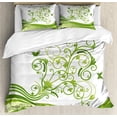 thumbnail image 1 of Ambesonne Vines Duvet Cover Set, Colorful Botanical Leaves, King, Lime Green Apple Green, 1 of 3