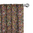 thumbnail image 1 of Ambesonne Vintage Window Curtains, Colorful Design Geometric, Each 28" W x 84" L, Burnt Orange and Fern Green, 1 of 4