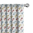 thumbnail image 1 of Ambesonne Vintage Window Curtains, Colorful Scooters Pattern, Each 28" W x 95" L, Orange and Pale Sky Blue, 1 of 4