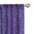 thumbnail image 1 of Ambesonne Vintage 4-Panel Curtains, Curvy Classic Leafy Motifs, 56"x84", Purple and Azure Blue, 1 of 4
