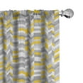 thumbnail image 1 of Ambesonne Vintage Window Curtains, Home Style Zig Zag, Each 28" W x 84" L, Grey Yellow, 1 of 5
