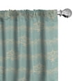 thumbnail image 1 of Ambesonne Vintage Window Curtains, Lotus Flower Drawings Art, Each 28" W x 63" L, Pale Teal and Peach, 1 of 4