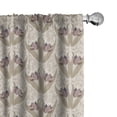 thumbnail image 1 of Ambesonne Vintage Window Curtains, Oriental Tulips Pattern, Each 28" W x 84" L, Dark Eggshell Redwood, 1 of 4