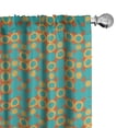 thumbnail image 1 of Ambesonne Vintage Window Curtains, Repeating Big Circles Art, Each 28" W x 95" L, Burnt Orange and Dark Seafoam, 1 of 4