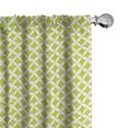 thumbnail image 1 of Ambesonne Vintage Window Curtains, Retro Diamond Star Rounds, Each 28" W x 95" L, Yellow Green White, 1 of 5