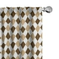 thumbnail image 1 of Ambesonne Vintage Window Curtains, Simplistic Argyle Pattern, Each 28" W x 84" L, Chocolate Sand Brown, 1 of 5