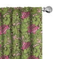 thumbnail image 1 of Ambesonne Vintage Window Curtains, Swirly Green Leaves Scroll, Each 28" W x 63" L, Apple Green Pink Brown, 1 of 4
