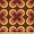 thumbnail image 1 of Ambesonne Vintage 70's Fabric by the Yard Upholstery, Classic Retro Circles, 10 Yards, Redbrown Orange and Mustard, 1 of 5